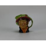 Royal Doulton Small Character Jug Pearly Girl with green feather hat