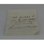 A letter from Clementine Churchill dated