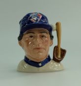 Royal Doulton Small Character Jug Toronto Blue Jays Baseball player D6973,