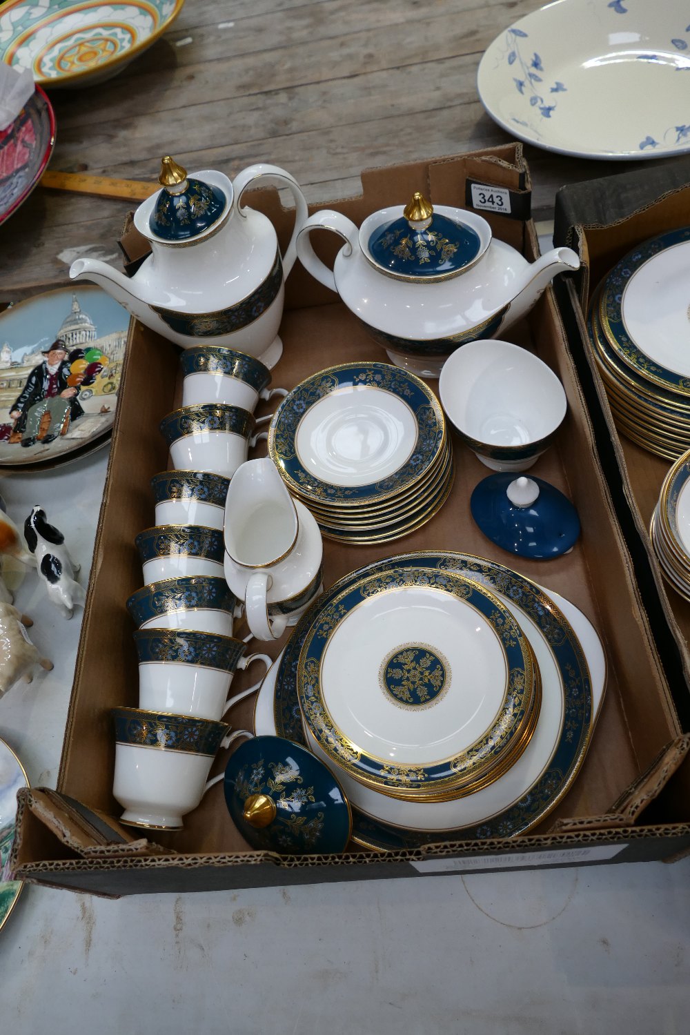 Royal Doulton Carlyle pattern teaset to include teapot, coffee pot, cups, saucers, milk, cream, etc.