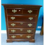 Mahogany tall standing chest of 4 drawers