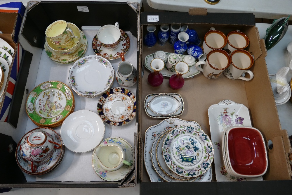 A mixed collection of items to include 20th Century Chinese cups, saucers,