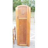 Slim double panelled single door wardrobe with floral carving.