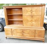 1930's French walnut display cabinet.