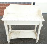 Victorian painted pine wash stand with a Norfolk back.