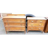 Two Oak chest of drawers.