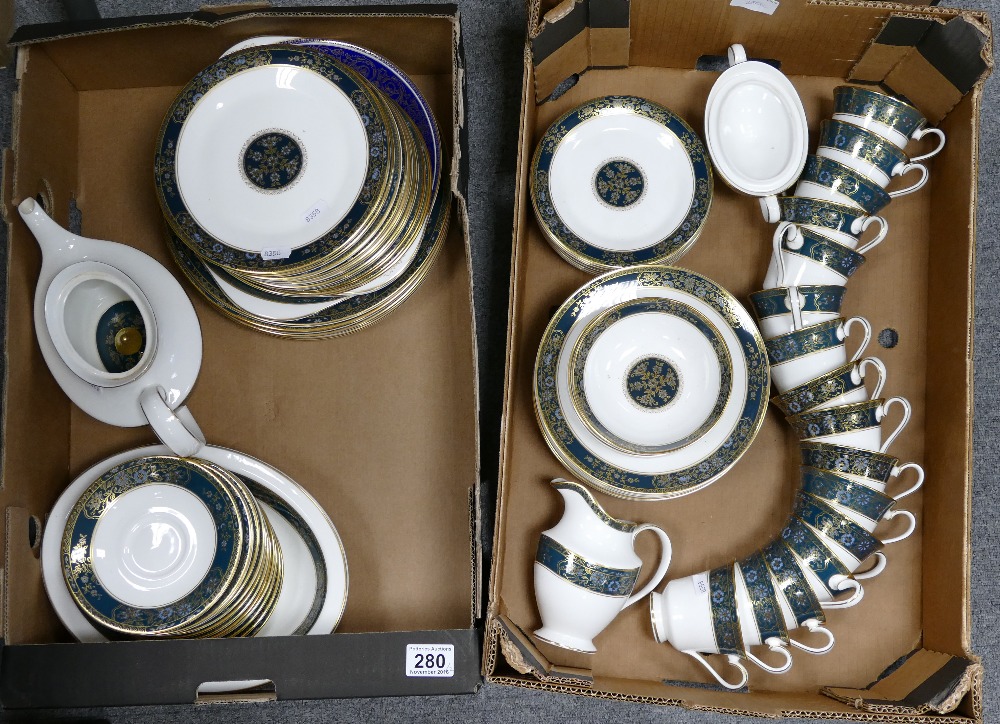 A large collection of Royal Doulton tea and dinner ware in the Carlyle pattern to include dinner