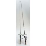 A pair aluminium fencing swords. (2)