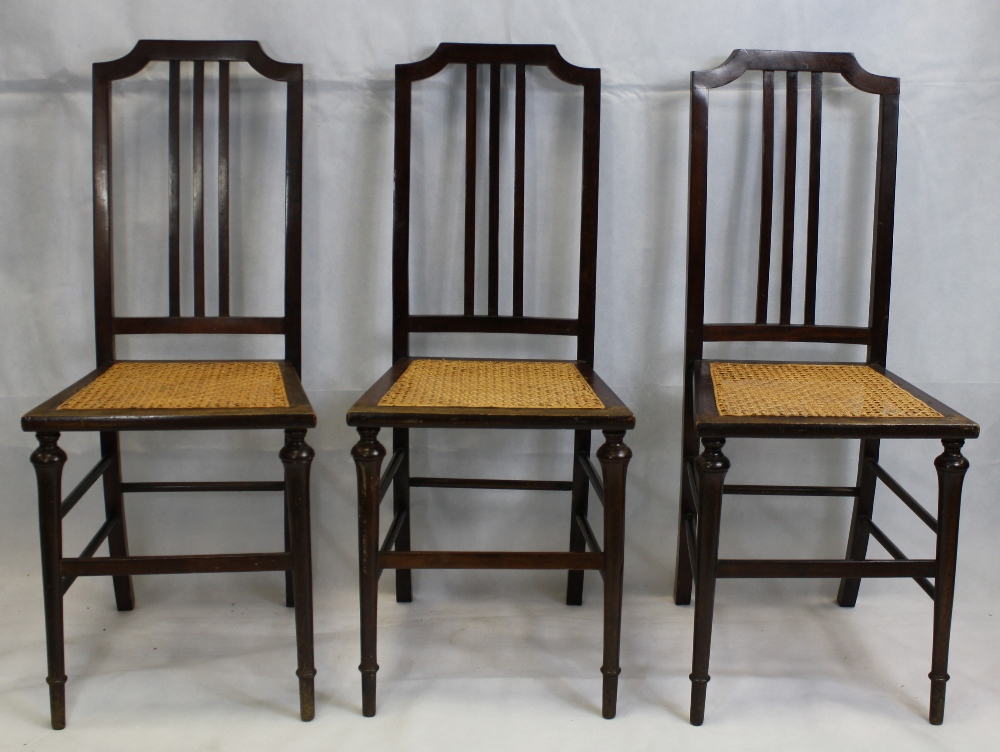 Six Edwardian non matching dining chairs - Image 4 of 4