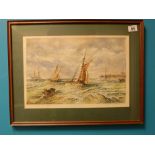 G R Brown framed watercolour titled Roug