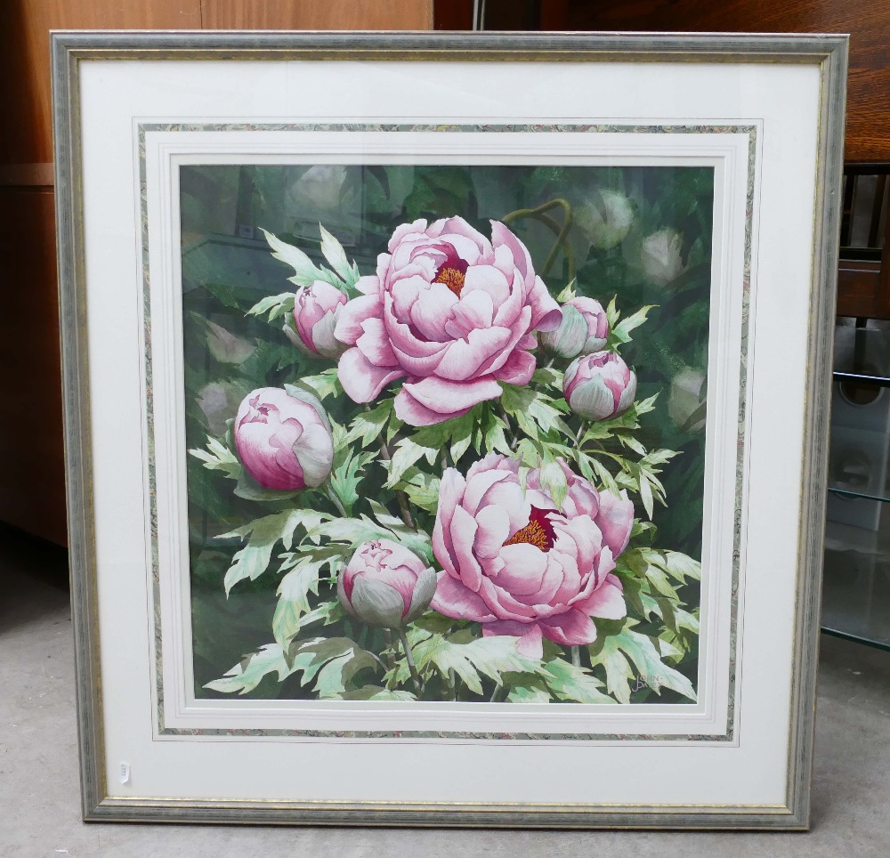 Modern framed print of floral study sign