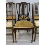 Six Edwardian non matching dining chairs