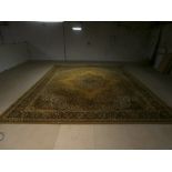 Large Persian design mustard ground Wilton Carpet 14.5x12ft