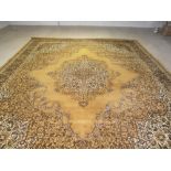 Large Persian design mustard ground Wilton Carpet 15ft x 12ft