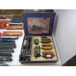 Boxed Hornby Tin plate clockwork train set will Pullman coaches