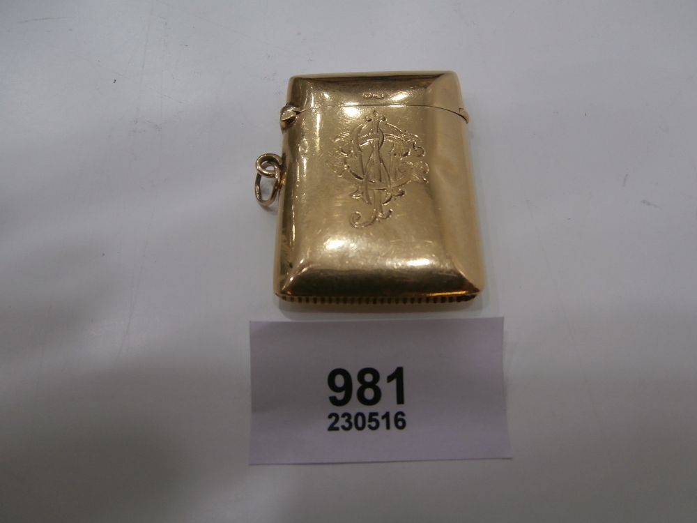 18ct gold va case with monogram inscription 24g