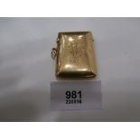 18ct gold va case with monogram inscription 24g