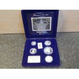 Cased set of 5 silver proof coins Monarchs of The Commonwealth of Australia