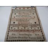 1814 Sampler depicting the alphabet and verse by Susan Douglas