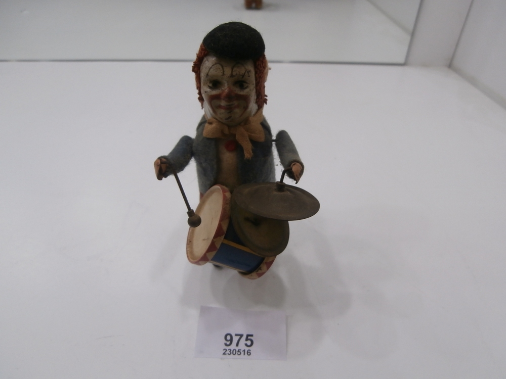 1930s clockwork clown drummer by Schuco