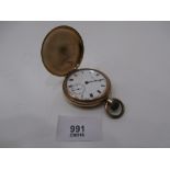 Waltham pocket watch in gold plated case by Illinois watch case co