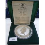 cased 30 dollar silver proof 1 Kilo Kookaburra coin