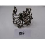 Art Nouveau silver bangle in the form of a girl with long flowering locks of hair