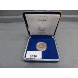 Cased 1996 Gold and silver 2 dollar Canadian coin with gold rim and core