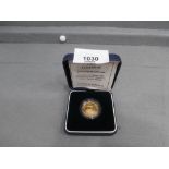 Cased 1994 Alderney Gold proof £25 coin