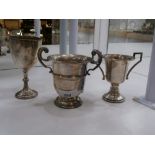 Silver 2 handled trophy inscribed trophy inscribed Christchurch Show 1945 together with a similar