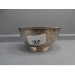 Victorian small silver bowl with chased floral decorated and inspiration London 1866 maker GA