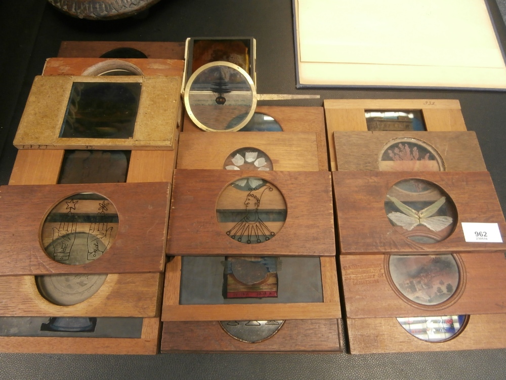 Collection of Victorian Magic Lantern slides incl. humorous examples