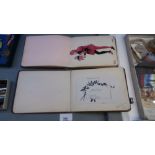 2 Edwardian Autograph albums with illustrations text etc dates 1912-17