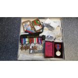 Cased Faithful Service medal John Edward Betterson Phoenix together with varioyus WWII service