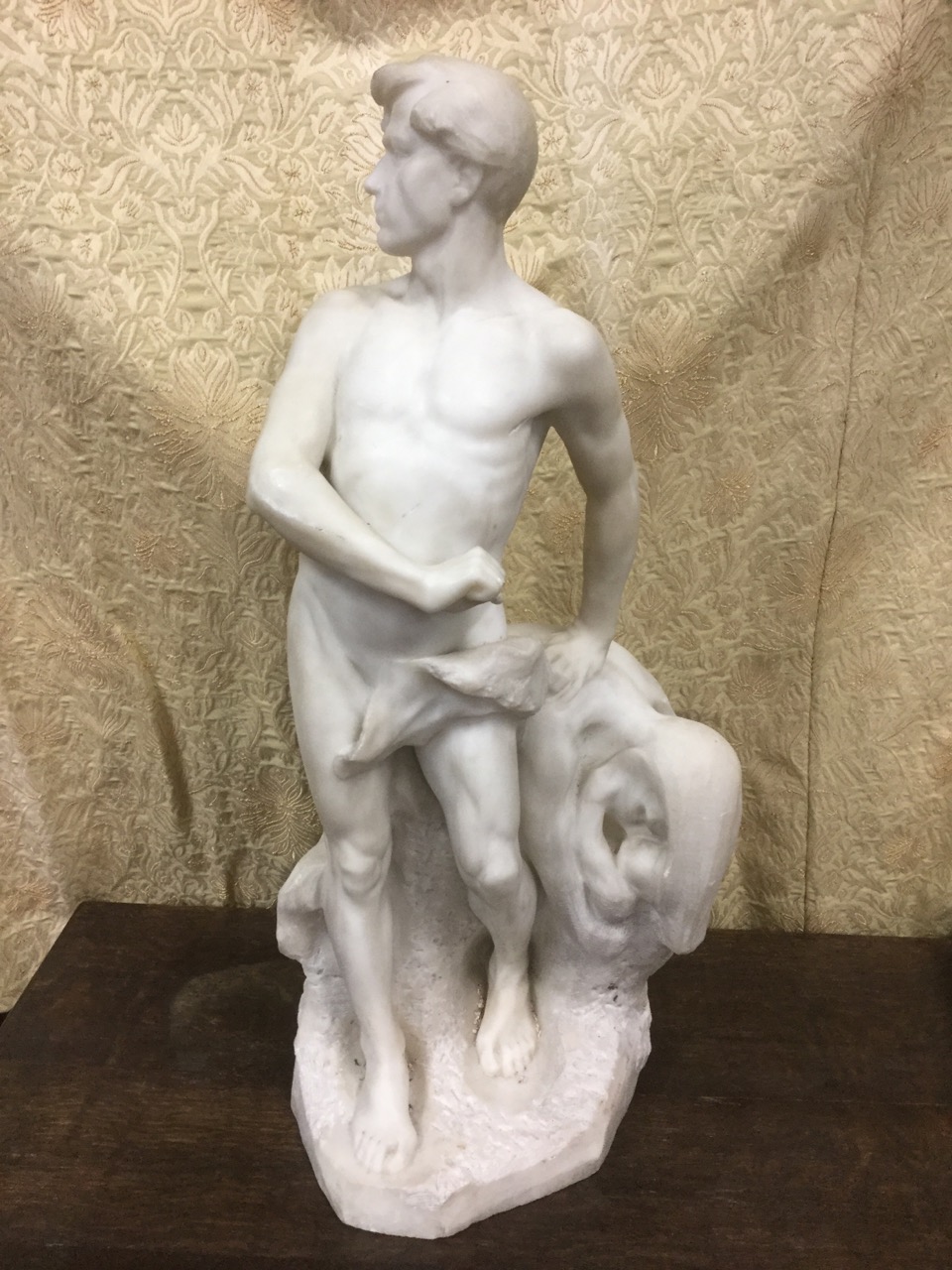 Prof E Vennucri, nineteenth century Italian marble, with F Bonetti workshop plaque, depicting