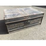 A North British Railway Company deed box, the panelled japanned box in original livery with