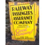 A rectangular enamelled sign - Railway Passengers Assurance Company. (20in x 30in)