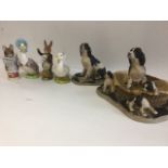 Three Beswick Beatrix Potter figurines - Jemima Puddleduck, Tailor of Gloucester, and Rebeccah