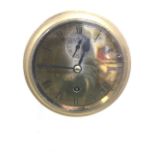 A JW Benson brass ships wallclock, the dial with roman chapters and subsidiary second dial under