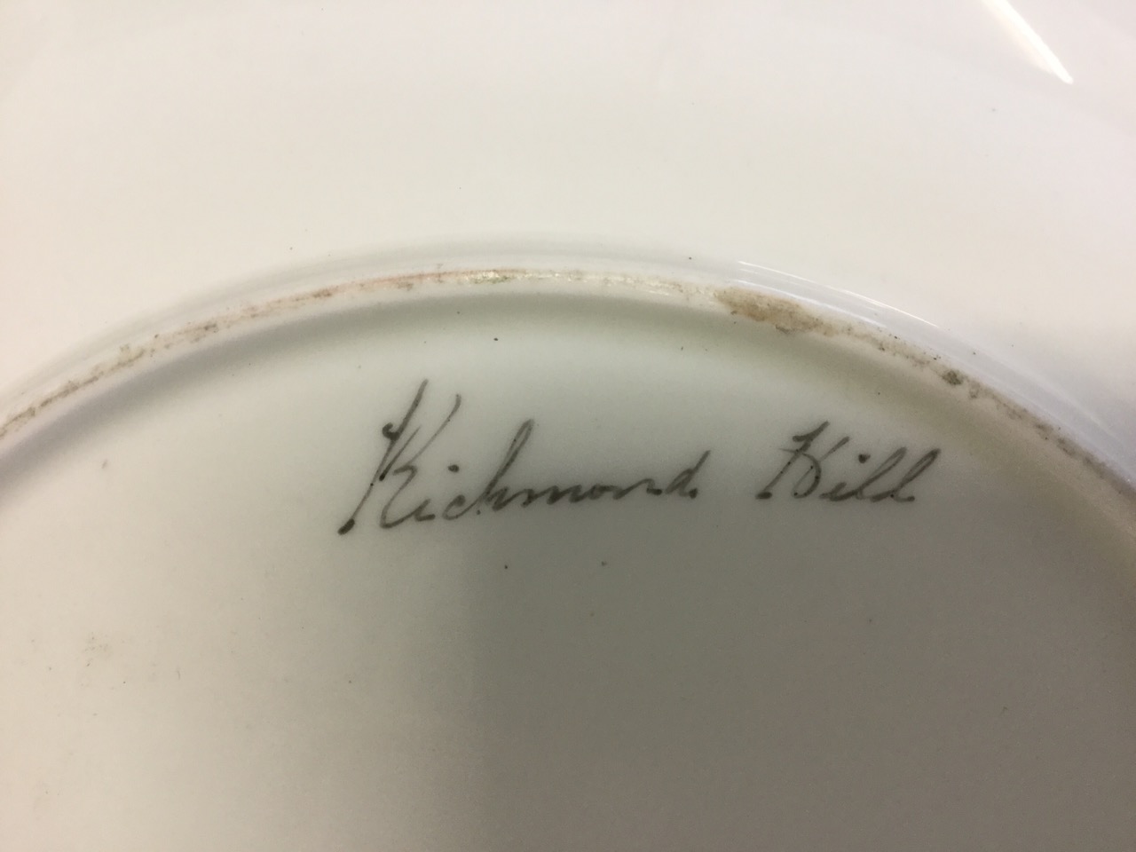 A nineteenth century Brownfield porcelain plate handpainted with a view from Richmond Hill, the - Image 3 of 3