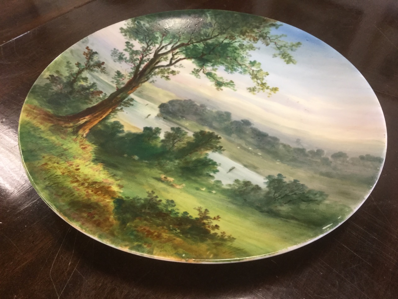 A nineteenth century Brownfield porcelain plate handpainted with a view from Richmond Hill, the - Image 2 of 3