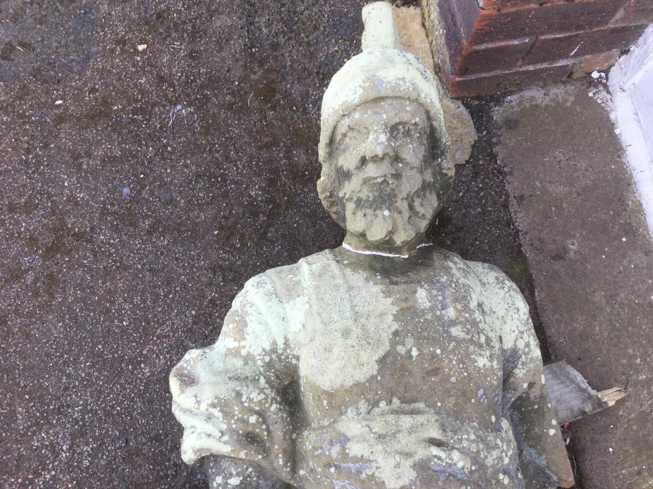 An eighteenth century carved stone soldier removed from the Alnwick Castle battlements, the - Image 2 of 3