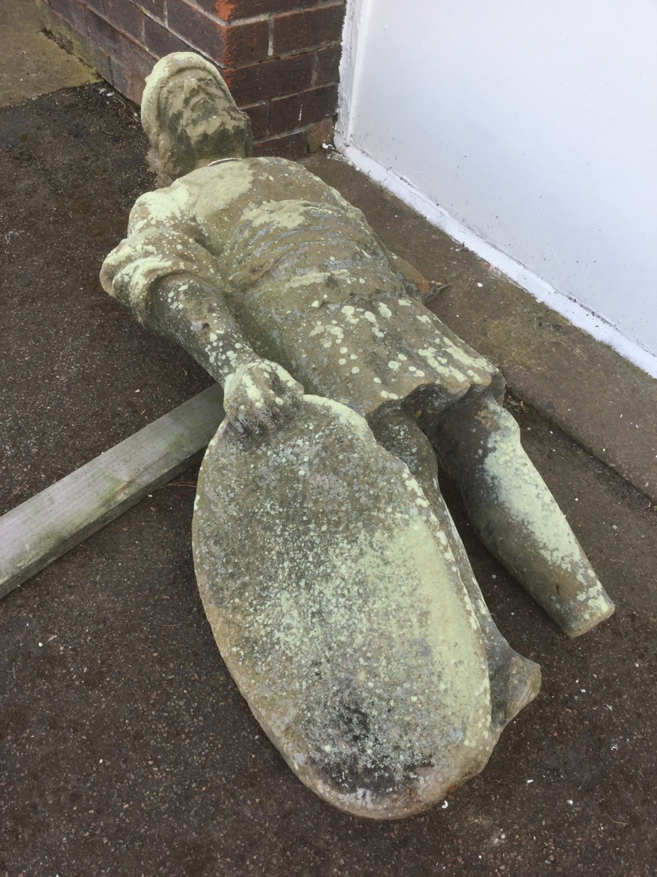 An eighteenth century carved stone soldier removed from the Alnwick Castle battlements, the - Image 3 of 3