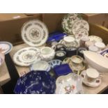 Miscellaneous ceramics including four pieces of Doulton Bunnykins, Coalport, a Masons Chartreuse