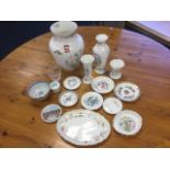 Miscellaneous ceramics including Wedgwood, Aynsley Wild Tudor pattern vases & dishes, Coalport,