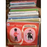 A box of LPs - jazz, collections, gypsy music, piano, the Ink Spots, pop, Gilbert & Sullivan,