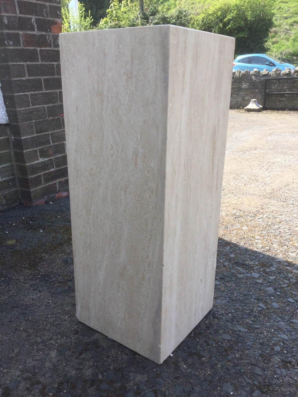 A 3ft travertine marble square column. - Image 2 of 3