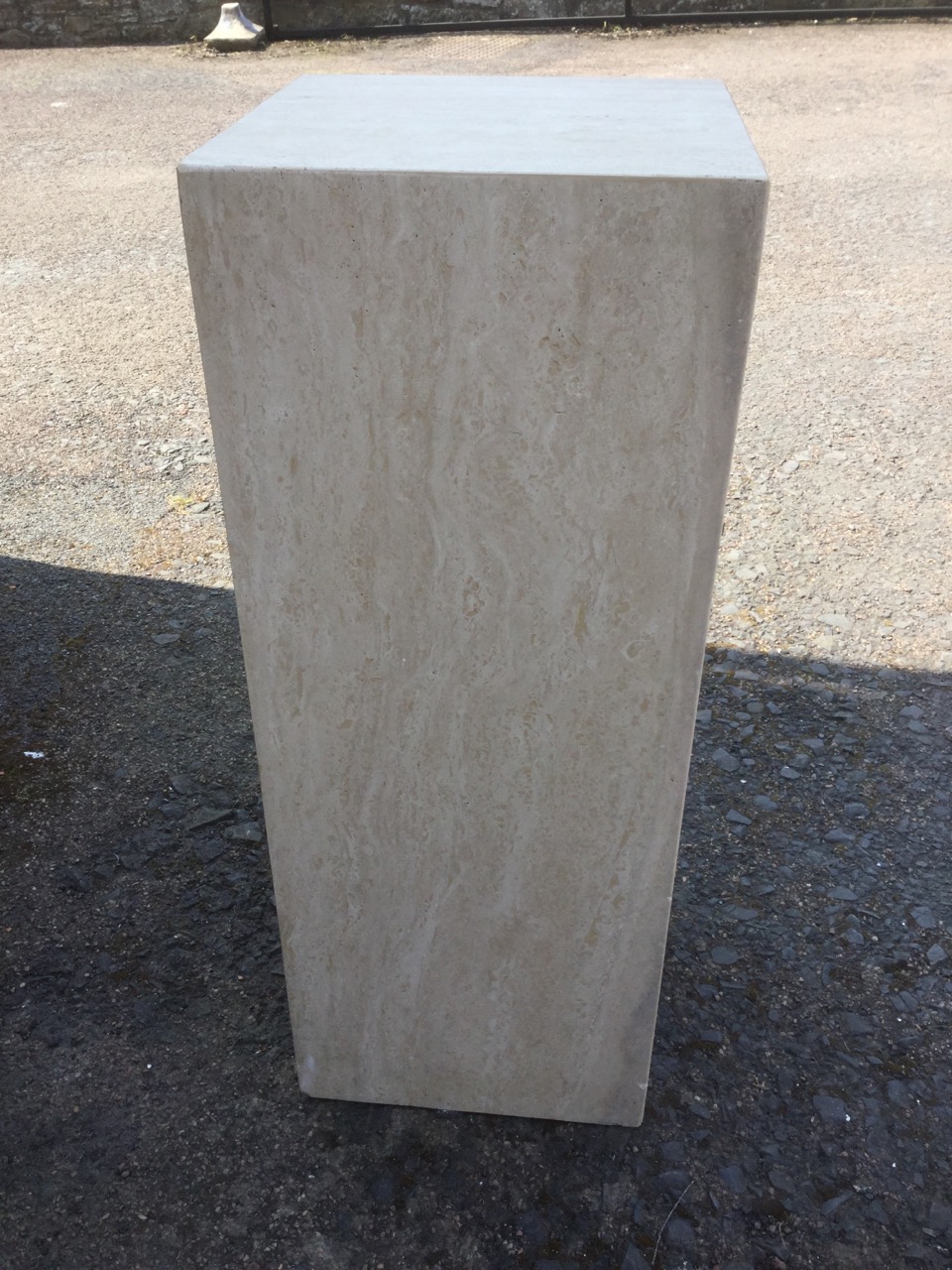 A 3ft travertine marble square column.
