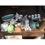 Miscellaneous ceramics including a large Lovatt ribbed green jug, Minton Haddon Hall, a Carlton Ware