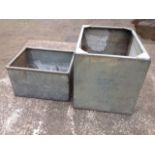 Two galvanised stainless steel tanks. (2)